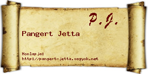 Pangert Jetta névjegykártya